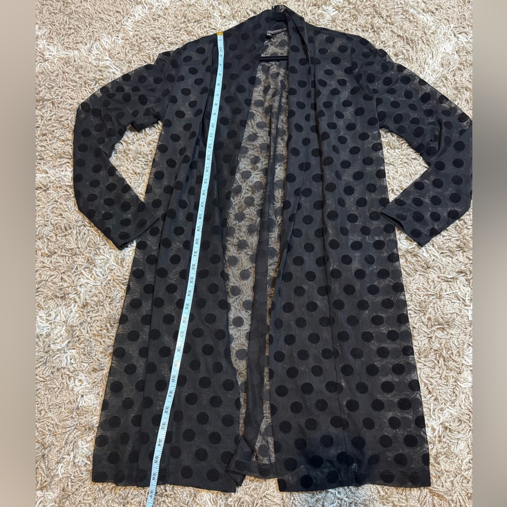 Robert Kitchen Sheer Black Polka Dot Mesh Jacket size Large - Picture 10 of 12